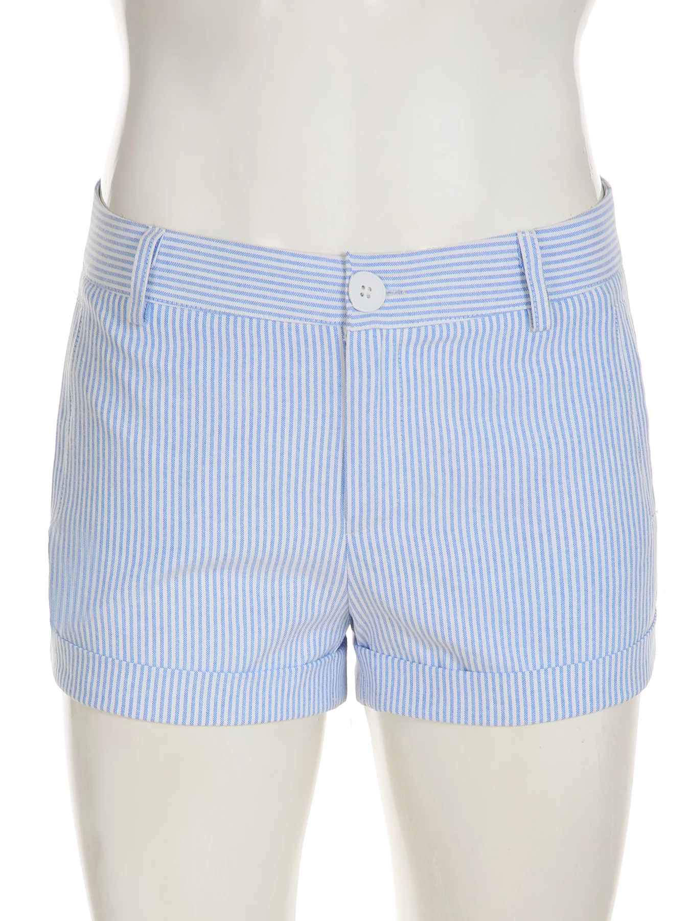 IAMSURE Casual Slim Striped Shorts Holiday Basic Folds Low-Waisted Shorts Women 2025 Summer Fashion Streetwear Ladies Office