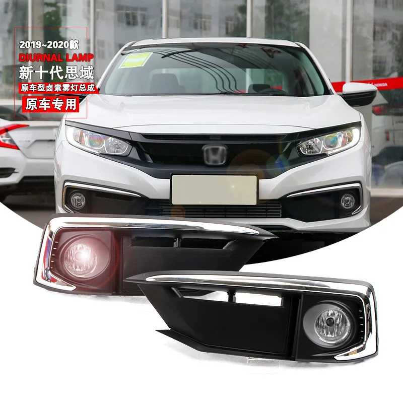 

Front Bumper Fog Lamp Daytime Running Fog Light With Wiring Harness Kit For Honda Civic 2019 2020 2021