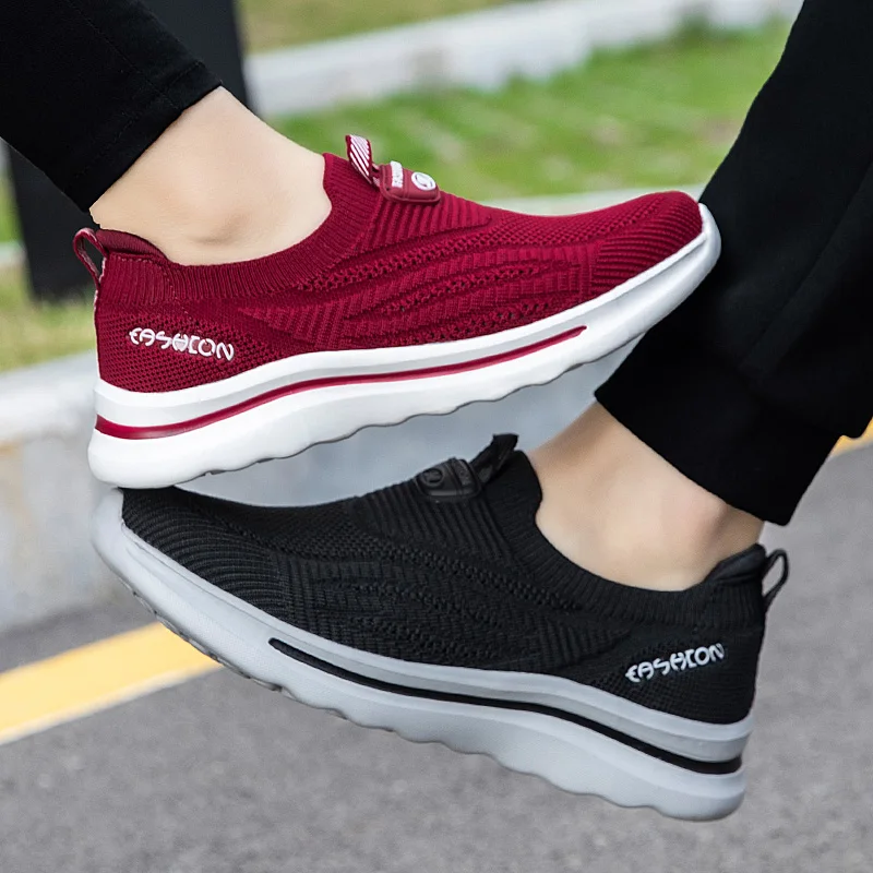 Elderly Men Women Light Hiking Shoes Summer Autumn Air Mesh Breathable Walking Running Jogging Casual Sneakers Non-slip Platform