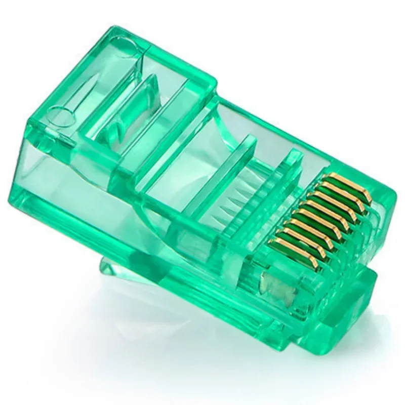 Imagem -06 - Conector do Módulo do Cabo Ethernet Cabeça de Cristal Cat5 Cor Cat5e Banhado a Ouro 100 Pcs Lot Rj45