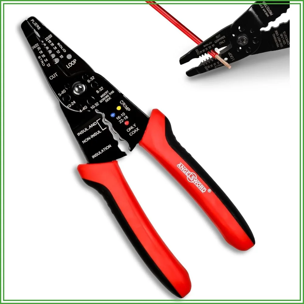 8 Inch Wire Stripper, Cable Stripper, Crimping Pliers, Wire Cutter, Multi-Function Hand Tool