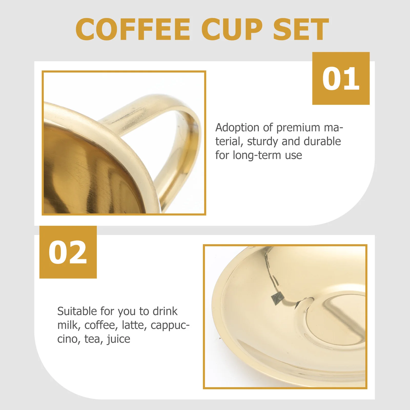 

1Set Coffee Cup Set Exquisite Household Mug Large Capacity Smooth Surface Tea Cup Comfortable Grip Coffee Mug