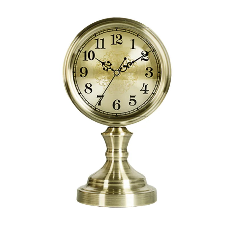 

Elegant Bronze Metal Clock for Living Room, Silent Creative Trophy Desk Clock HD312 By Han's Time Digital Clock