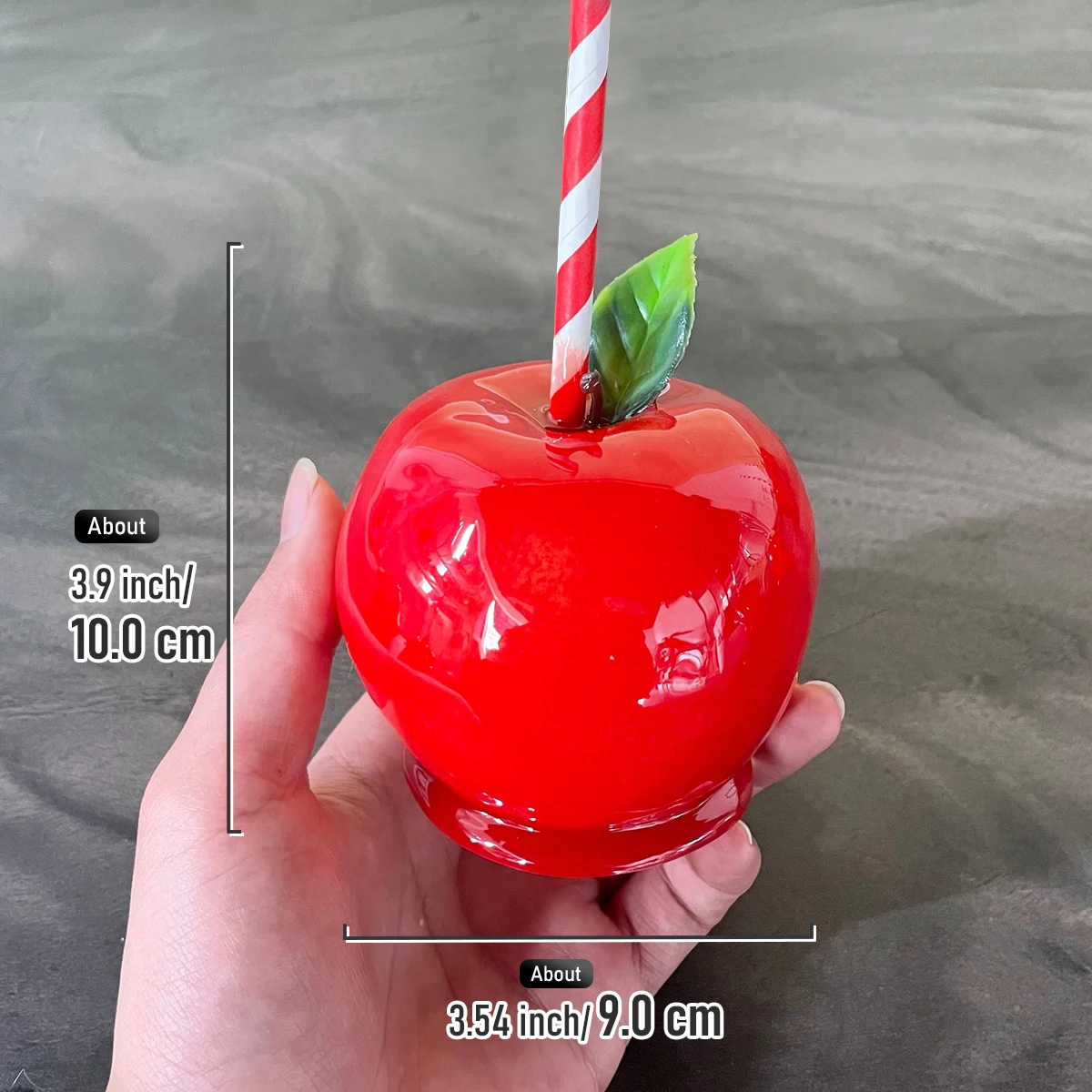 19 cm/7,4 zoll PU Material Hohe Nachahmung Zucker Apfel Modell Dessert Shop Display Obst Shop Ornamente Requisiten wohnzimmer Ornamente – Detail 5