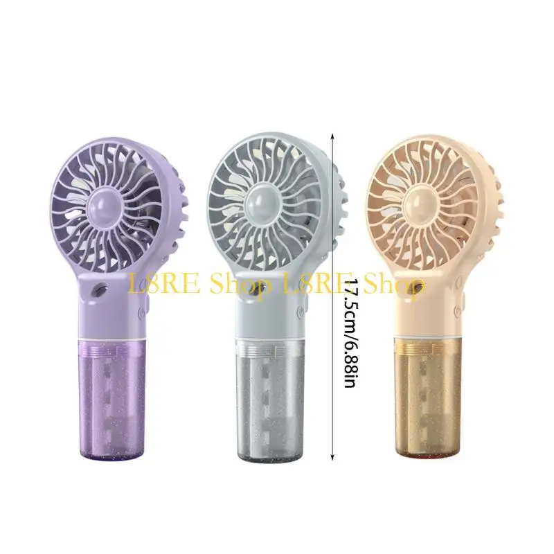 L8RE 핸드 헬드 팬 스프레이 워터 워터 팬 팬 충전식 미스터 팬 4 속도