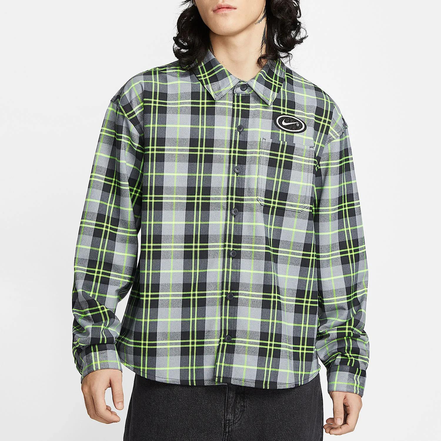 Nike genuine men's lapel striped loose and durable sports top HV0257-070