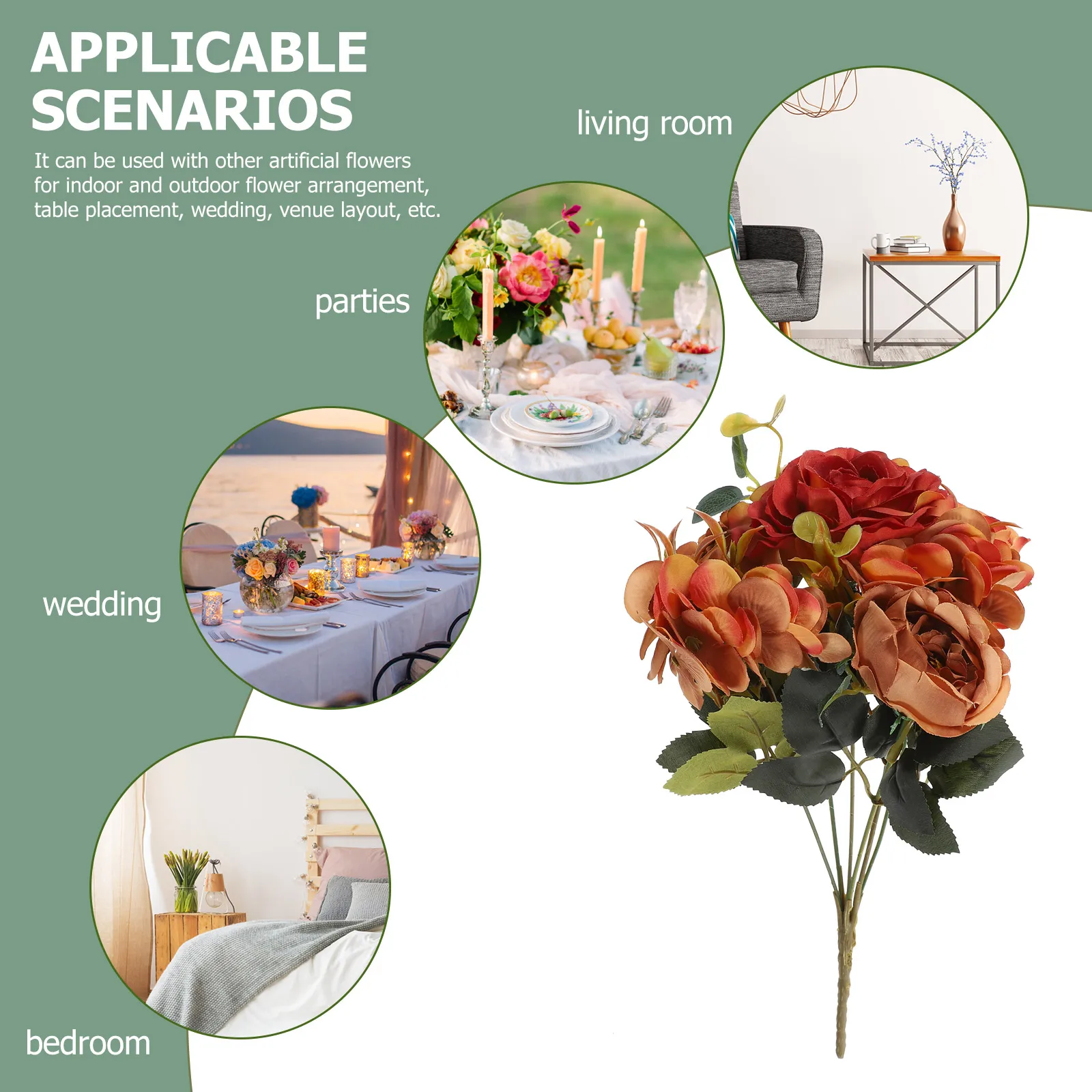 

Realistic Artificial Flower Bouquet Silk Flowers For Decor Outdoor Garden Ornament Fake Floral Decoration Fake Flowers For