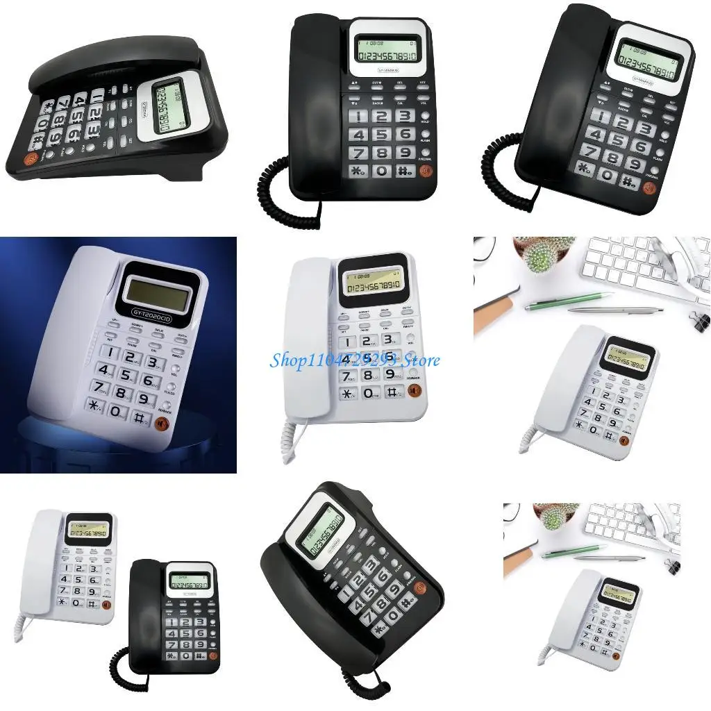 Y2GD KX-T2036CID Corded Landline Phone Big Button Landline Phones with Caller Identification Fixed Telephone for Office
