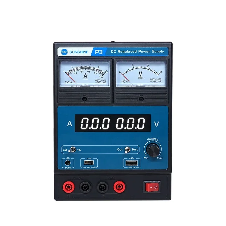 

SUNSHINE P3 DC Regulated Power Supply DC Regulated Voltage 5V/8.4V/15V Power Meter Fast Charging DC Power supply