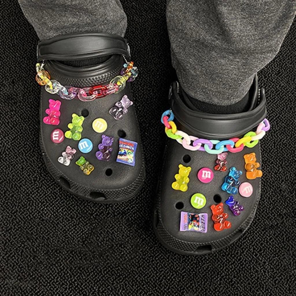 

Colorful Gummy Bear Set Beautiful Designer Charms Cute Adornment for Clogs Sandals Lovely Footwear Decoration DIY Ins Hot Gift