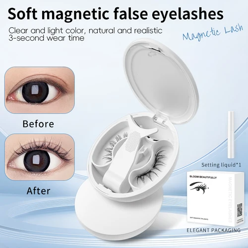 Imagen 2 del producto 【Succión de pestañas magnéticas suaves】 Nueva caja de pestañas postizas magnéticas 2025 con estilo coreano Little Devil imitación de piel de visón