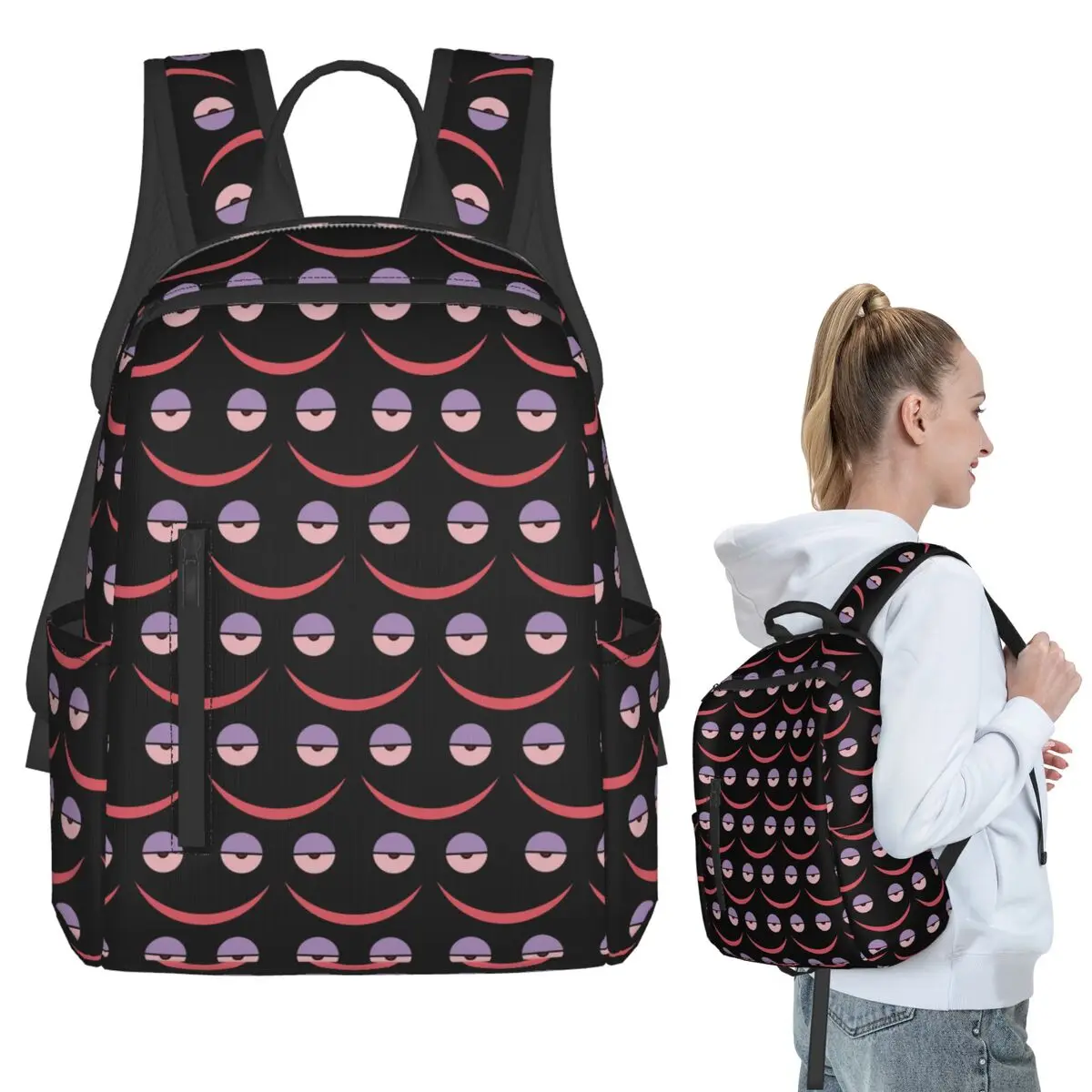 

Beguiled Face Backpack Student BookBag Kids School Bag Laptop Shoulder Bags Men Women