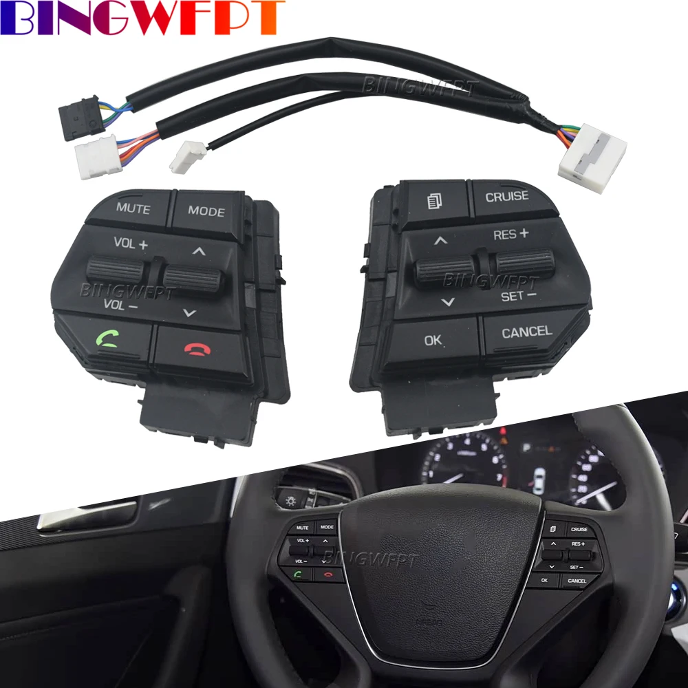 LR With Wire 96700C1030 96700C1510 For 2015-17 Hyundai Sonata 9 2.4 Steering Wheel Switch Volume Telephone Cruise Control Button