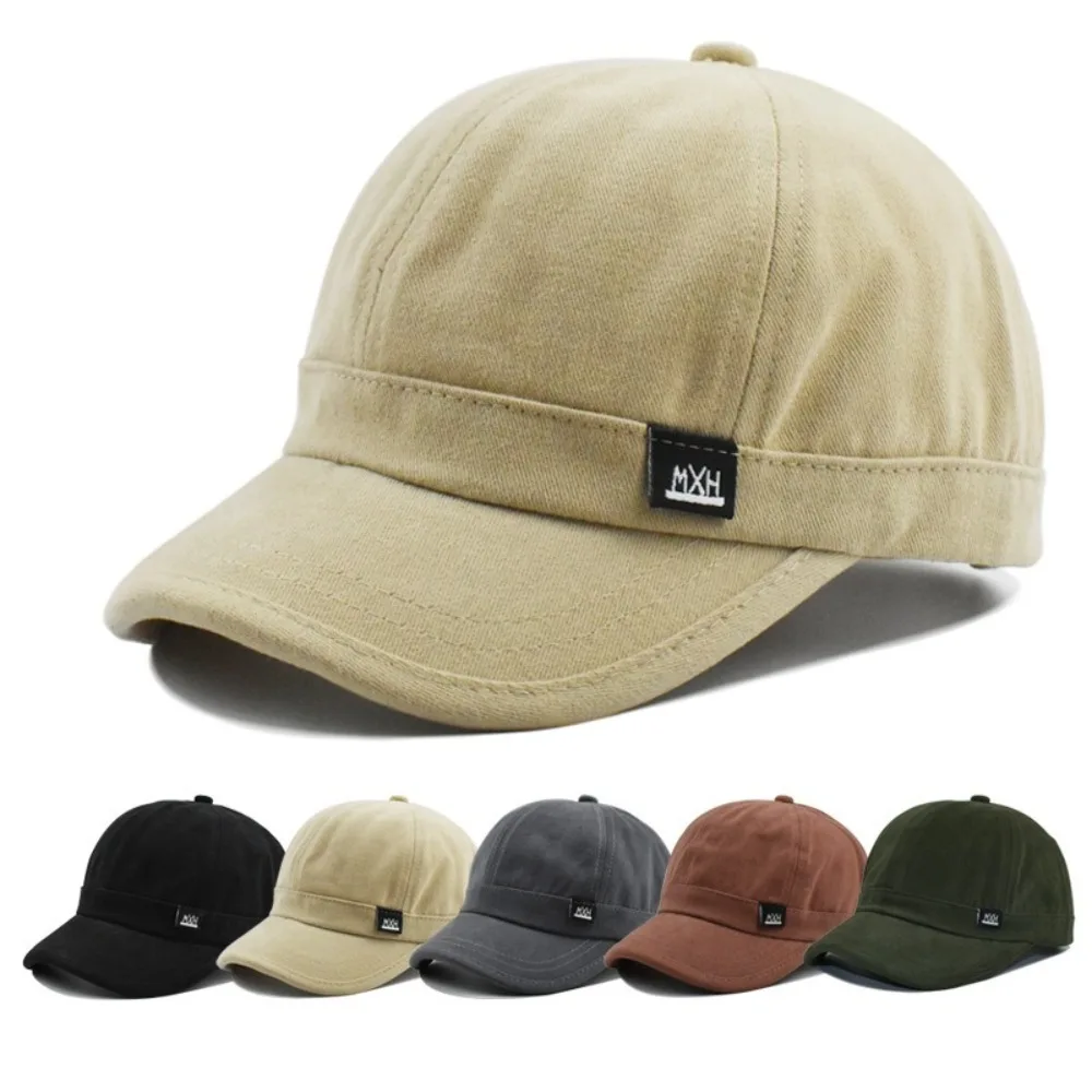 Modische Kurzschirm-Baseballkappe für Paare, Verstellbare Atmungsaktive Anglermütze, Sonnenschutz, Einfarbige Hip-Hop-Gorras für Outdoor-Sport