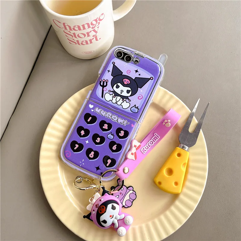 

Чехол Kuromi Big Brother с узором для Samsung Galaxy Z Flip 7 zflip6 zflip5 flip4 flip3 flip7fe, жесткий роскошный акриловый чехол для телефона