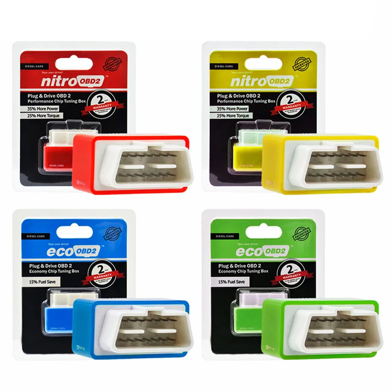 Nitro ECO OBD2 Fuel Saver Chip Reader Automotive Truck Enhanced Mini OBDII Tuner Box Power Torque Tuning Tool ECOOBD2 Dual Plate