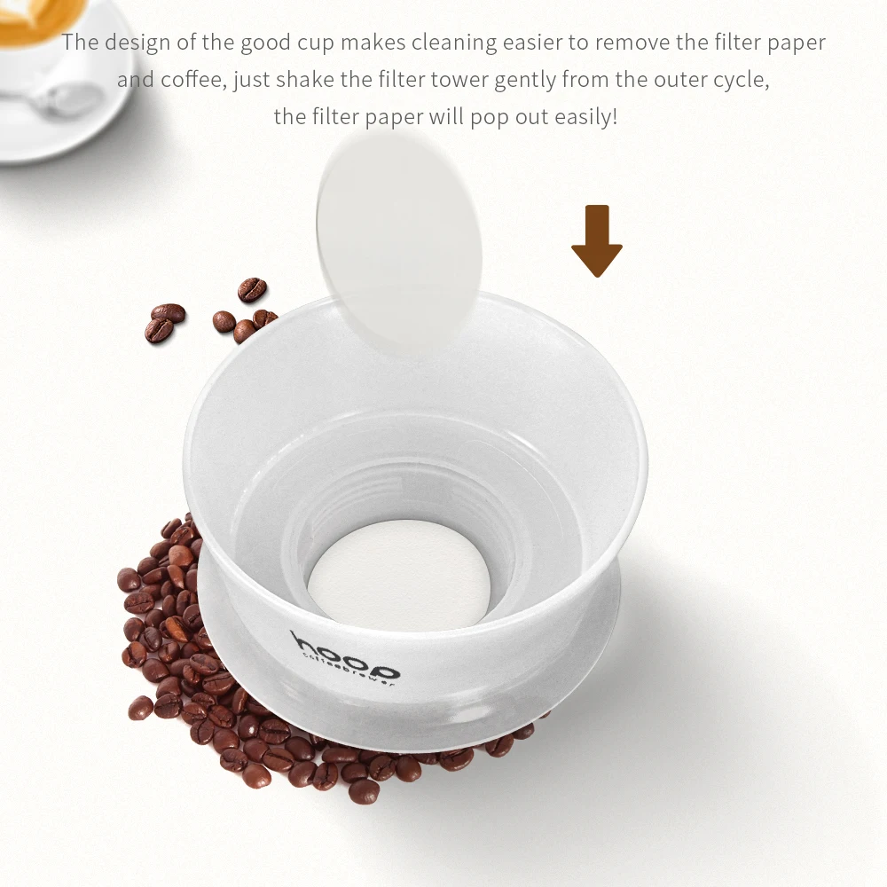 Nieuwe collectie koffiebrouwerbeker afneembare espressokoffiefilterbeker met filterpapieren compatibel voor Ceado Hoop Coffee Brewer