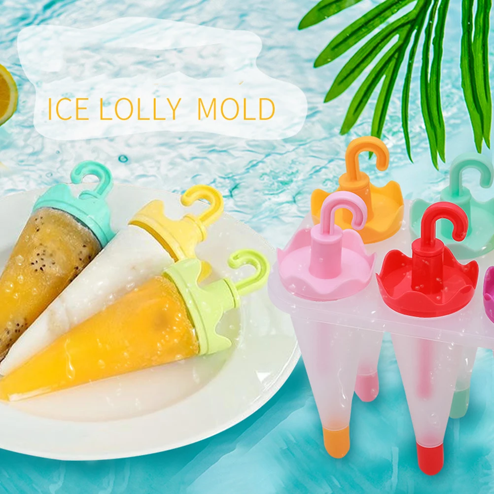 

6 PCS Ice Cream Mold Water Popsicle Umbrella Shape Maker Creative -cavity