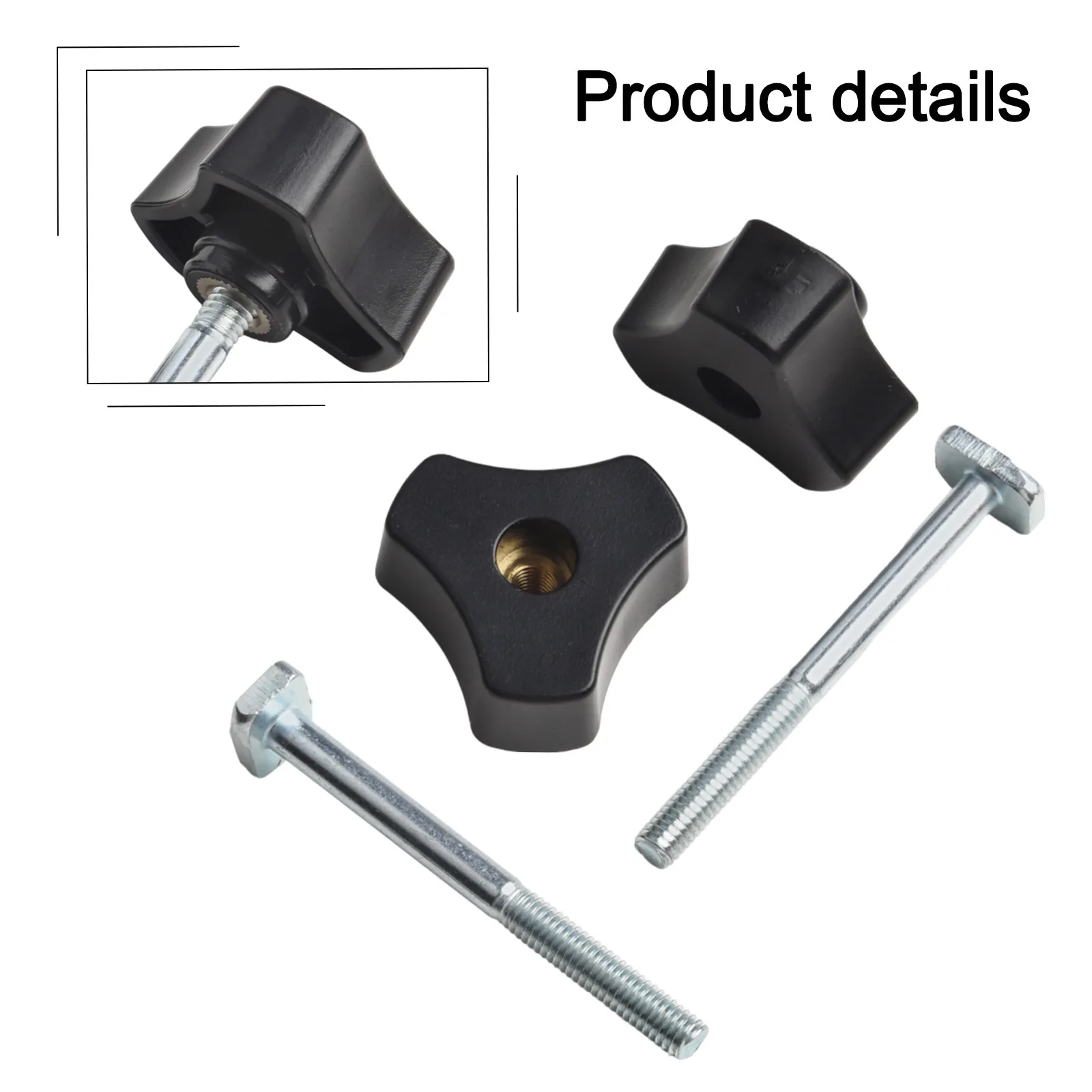 

Knobs Clamps T-Track Bolts Knobs T Slot Bolts Tools W/ M6-70T Screw Lightweight Plastic Metal Parts Silver/Black
