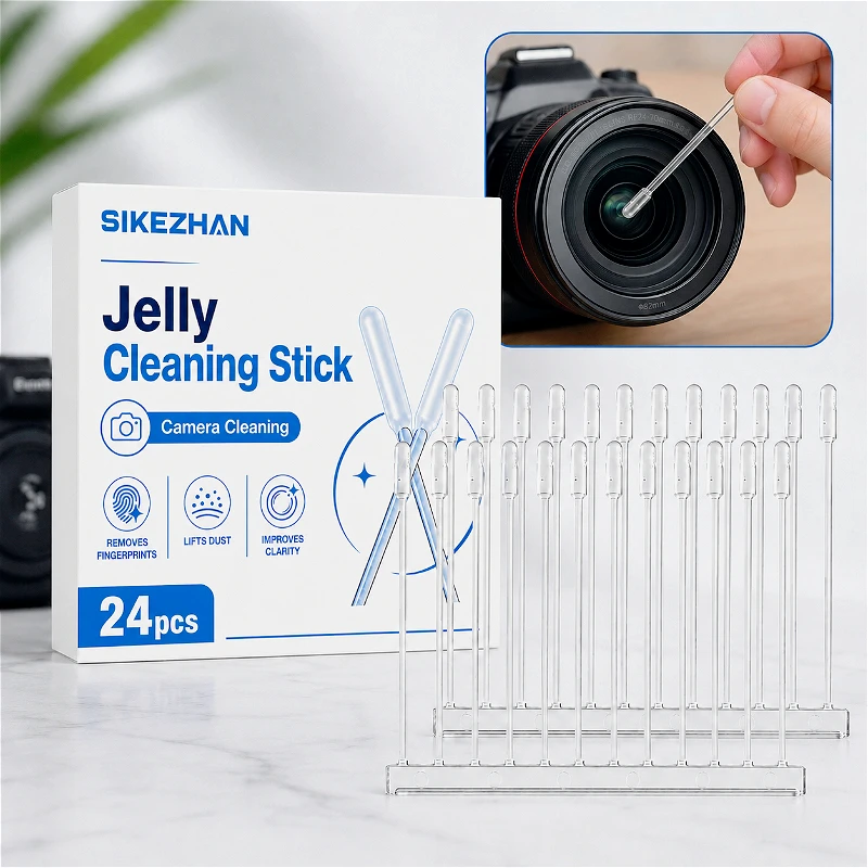 SIKEZHAN 24Pcs Jelly Cleaning Sticks, Camera Sensor & Lens Dust Remover, Remove Fingerprints for DSLR Mirrorless Phone Cameras