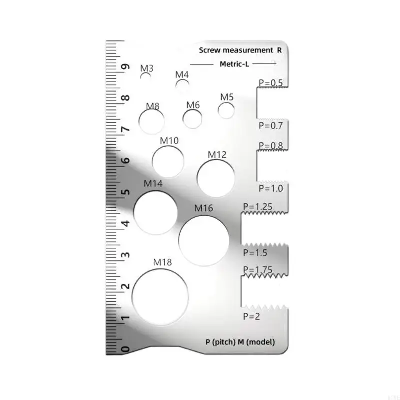 

37ME Steel Thread Gauge Ruler For M 3-18 Precise Measurement Nut Thread Checker