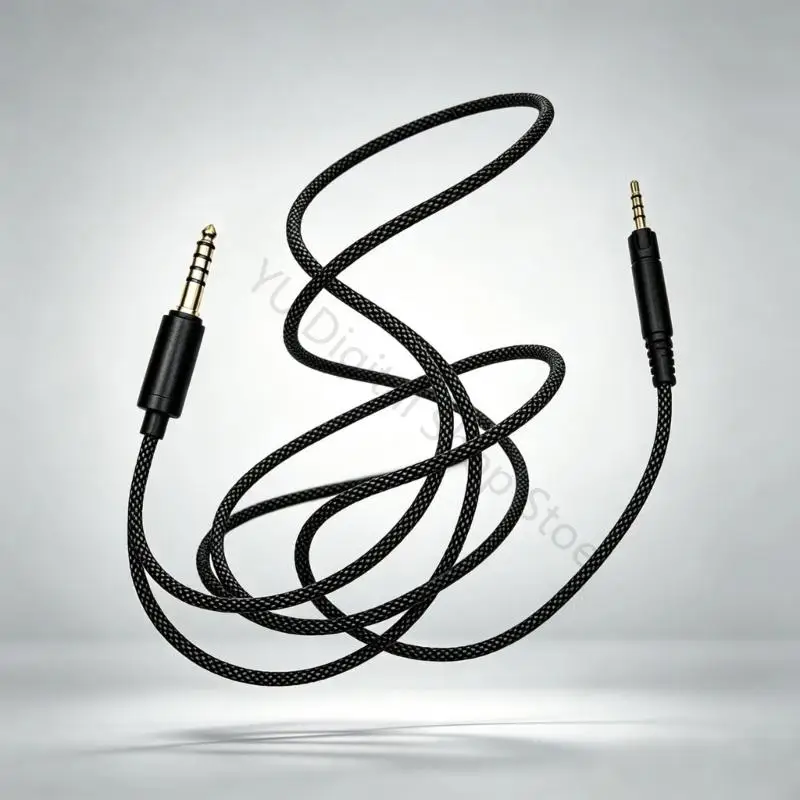 96BA Kopfhörerkabel für HD598/HD599/HD558 Kopfhörerkabel mit 4,4 mm symmetrischem Stecker, schwarzer geflochtener Außenhülle – Detail 3