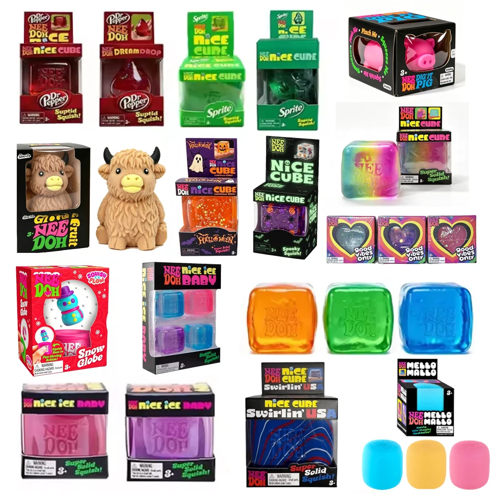 hot Needoh Limited Edition Schylling NeeDoh Independence Day Limited Fluid Cube Ice Cube pizza Cake Sugar Stress Relief Toy