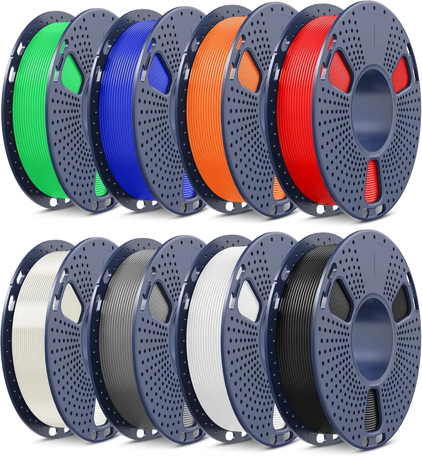 

1.75mm PLA Filament Bundle, 8 Rolls 2kg Total, Assorted Colors for 3D Printing