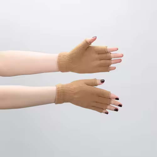 1pair Black Short Half Finger Fingerless Knit Wrist Glove Winter Warm Stretch Work Gloves for Women and Men Cycling Accessories - Image 8