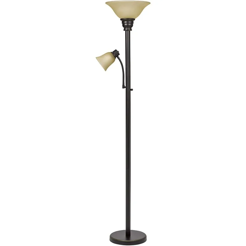 18223-002 Transitional Uplight Floor Lamp with Reading Light, Standing Lamp