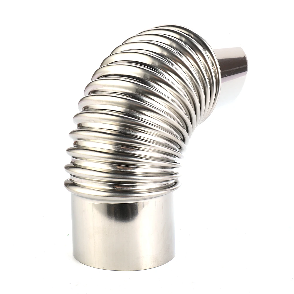 1pc Stove Pipe Stainless Steel 90 Degree Elbow Chimney Liner Bend Pipe 60mm-80mm Diameter Stoves Chimney Flue Pipe