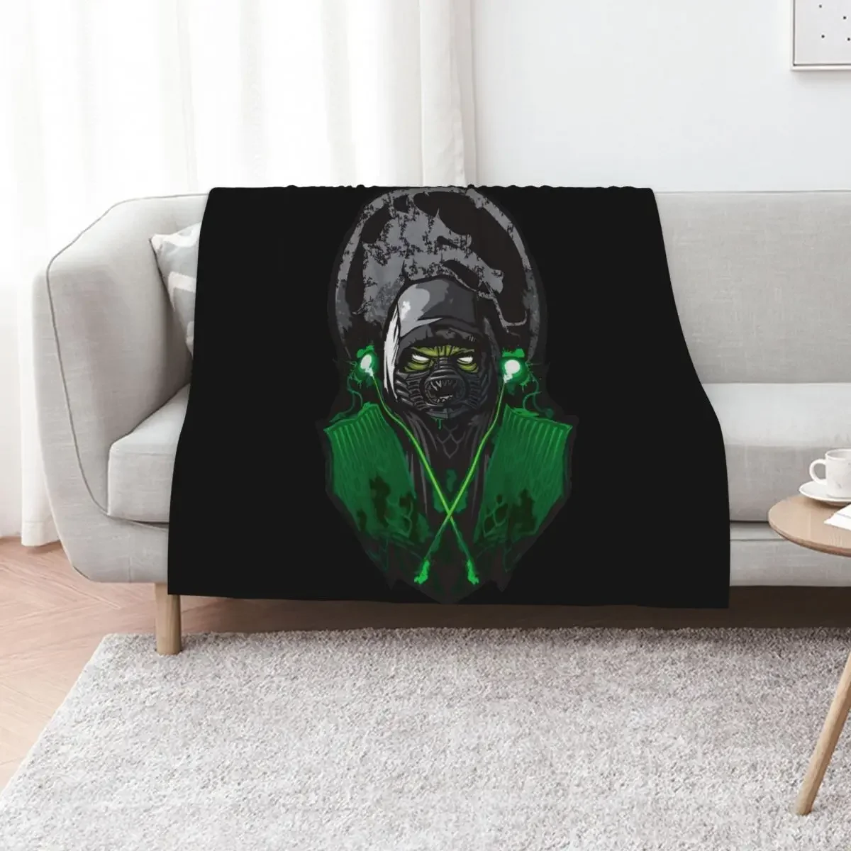 

Mortal Kombat Reptile Dripping Acid Throw Blanket anime blankets and throws Camping Personalized Gift Blankets
