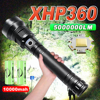XHP360 Strong Light Flashlight 500000LM Powerful LED Torch Rechargeable 18650 Flashlights Zoom Outdoor Camping Tactical Lantren