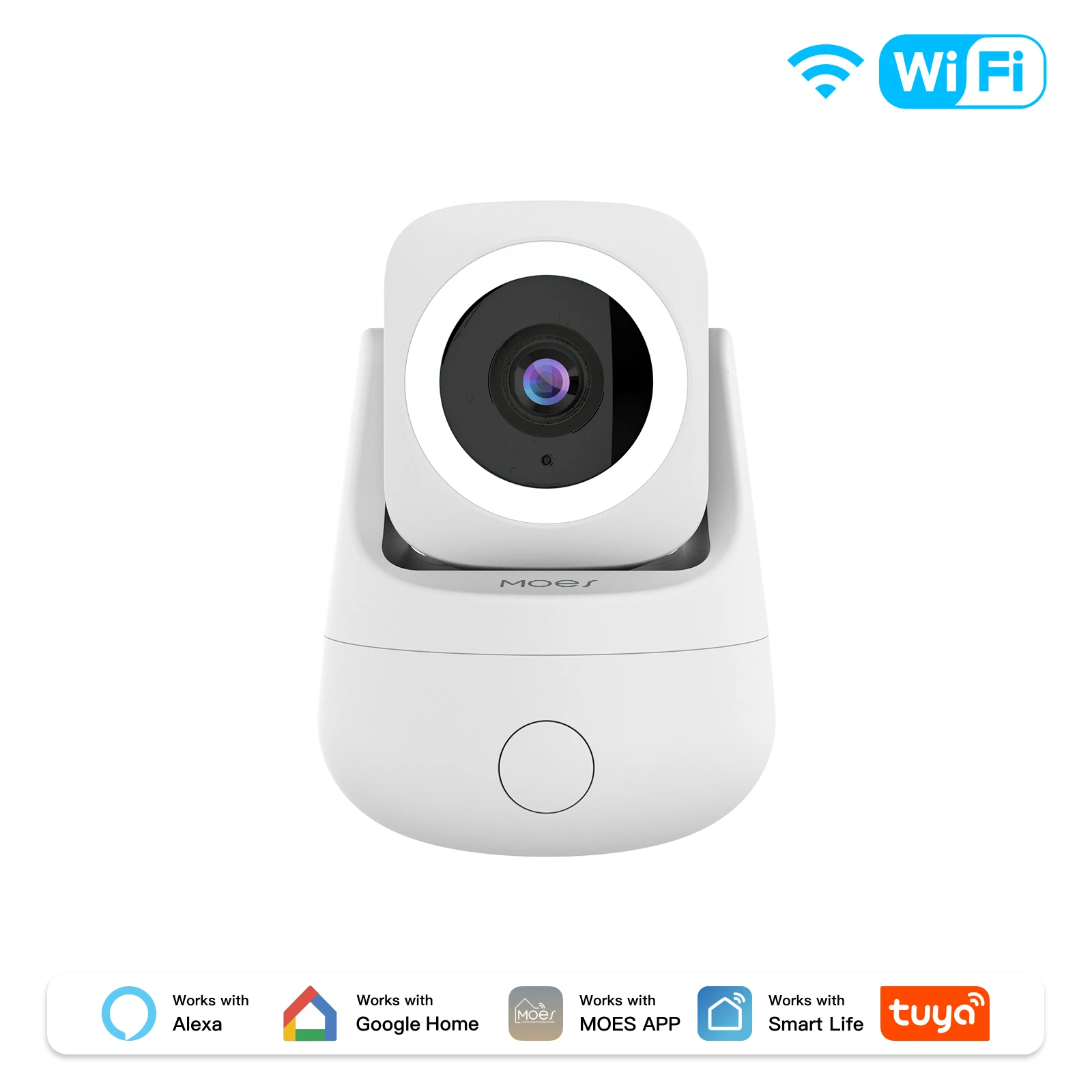 MOES Tuya Caméra de sécurité domestique intelligente intérieure 3MP 360 °   Poêle 180 °   La surveil