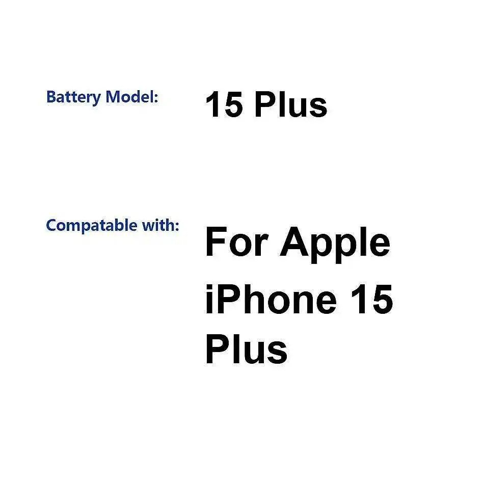 

Аккумулятор мобильного телефона 3279 мАч с быстрой зарядкой для Apple Iphone 15 Plus