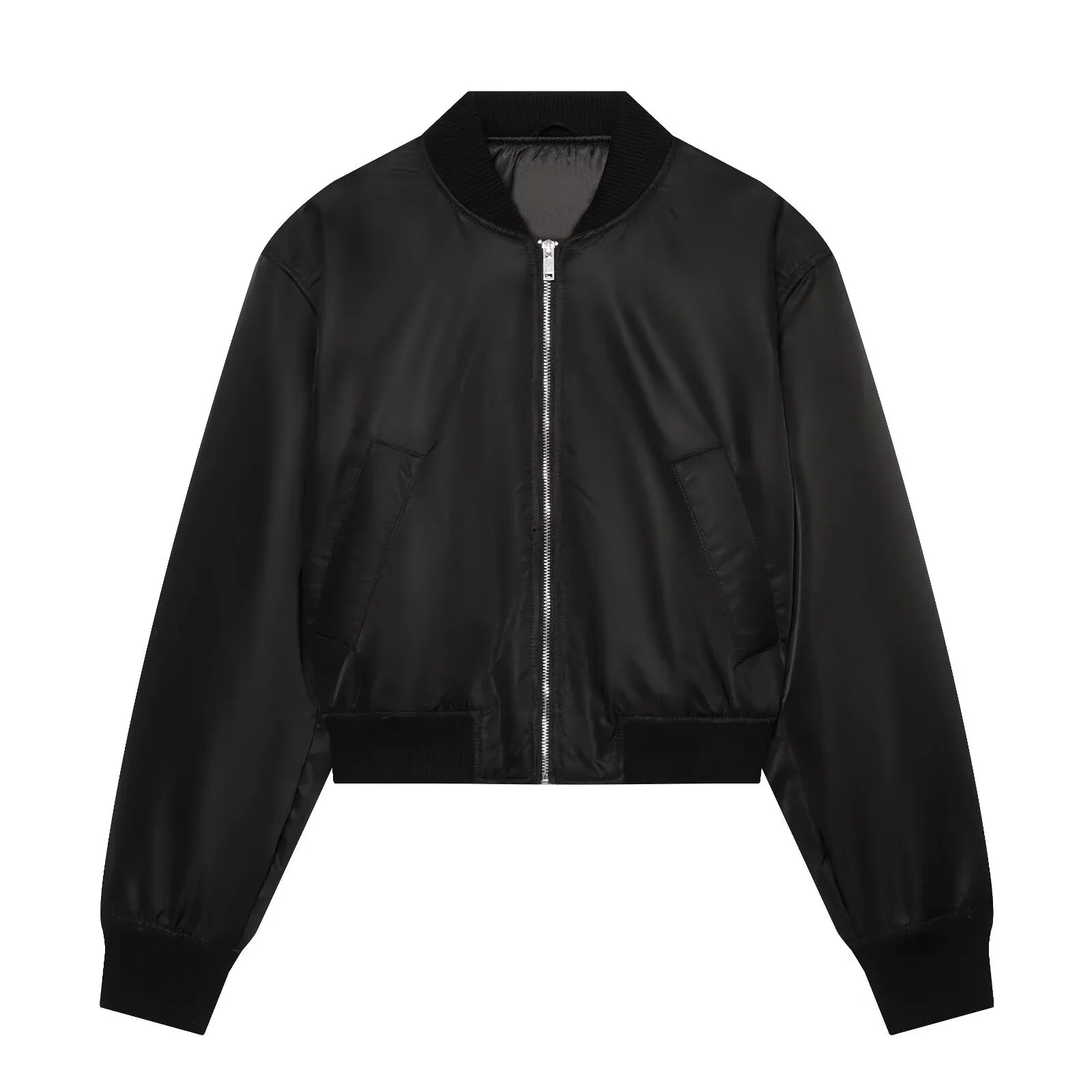 Guobioziy Fall New Women's Flight Jacket Retro High Street Shoulder Pad Long Sleeve Coat Women's Fashion Zipper Jacket