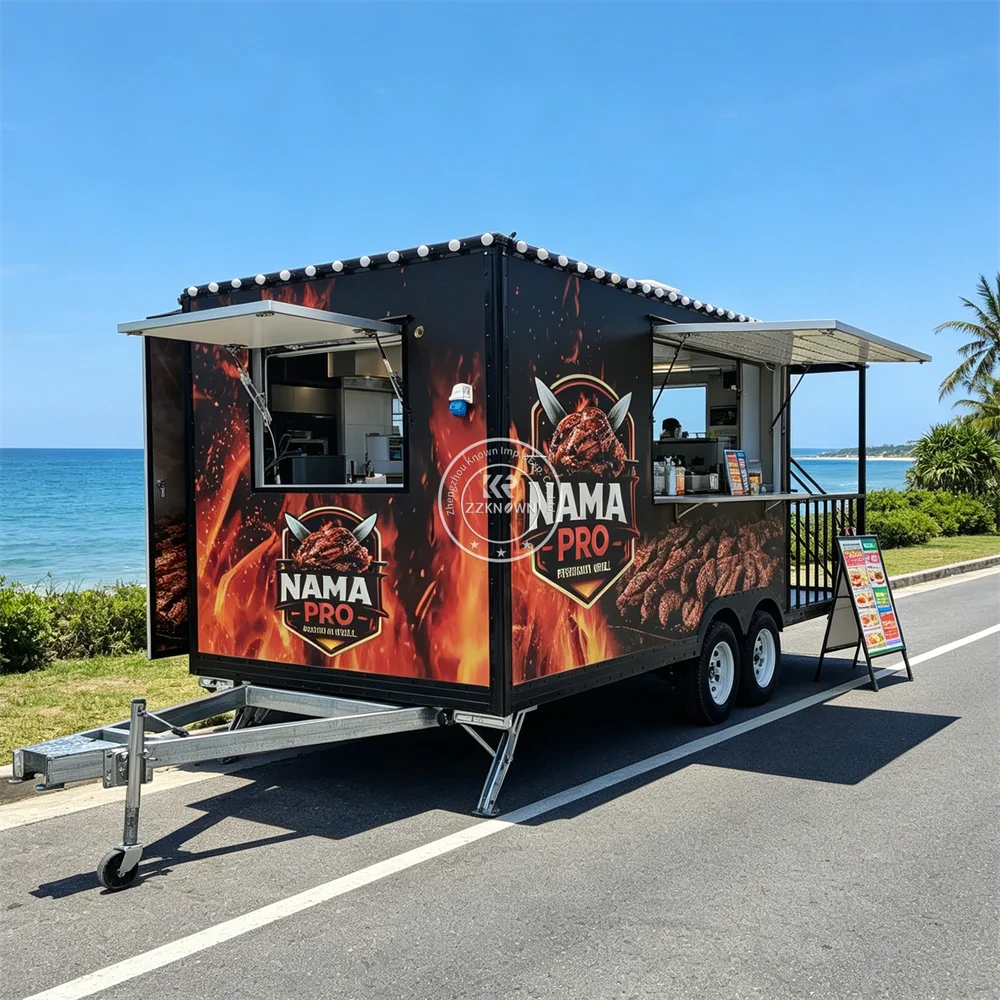 Mobile Food Trailer Commercial Custom Catering Truck Hot Dog Taco BBQ Sandwich Catering Taco Food Truck Fully Equipped