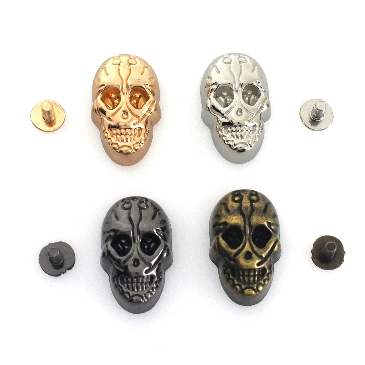 5pcs Metal Gothic Skull Ghost Rivets Screwback Conchos Punk Studs Leather Craft Bag Belt Garment Hat Shoes Decor DIY