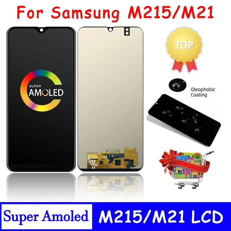 6.4''Super AMOLED M21 Lcd For Samsung  M21 2020 LCD M215 Display SM-M215F/DS LCD Screen Touch Sensor Digitizer Assembly