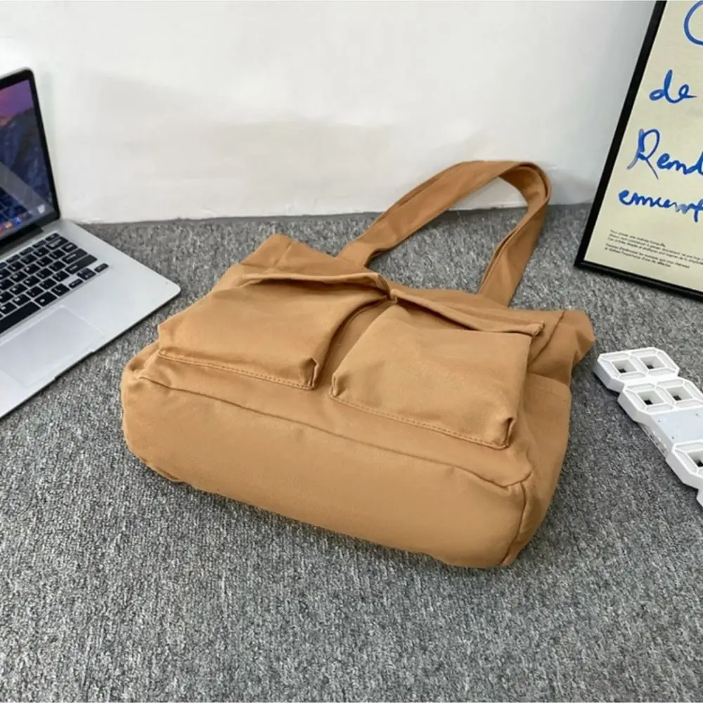 

Корейские сумки-тоуты с множеством карманов, вместительные, стильные, на одно плечо, для ежедневных поездок, холщовые сумки-мессенджеры