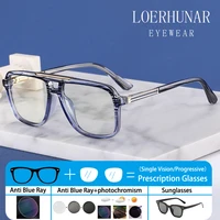 Gafas de lectura TR90 Retro a la moda para hombre, miopía, hipermetropía, prescripción óptica, presbicia personalizada, gafas antiluz azul