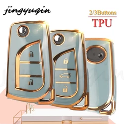 jingyuqin TPU Auto Key Shell Case Cover For Toyota Auris Corolla Avensis Verso Yaris Aygo Scion TC IM 2015 2016 Car Accessories