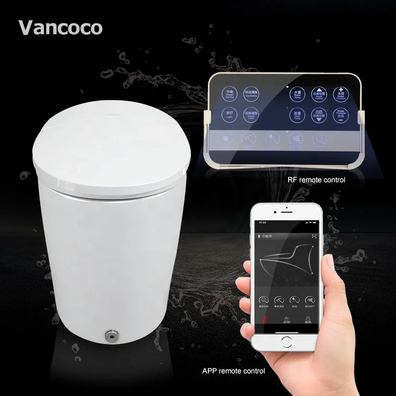 Vancoco smart toilet VCC76 Convenient Installation And Removal fashion design automatic body-cleaning toilet