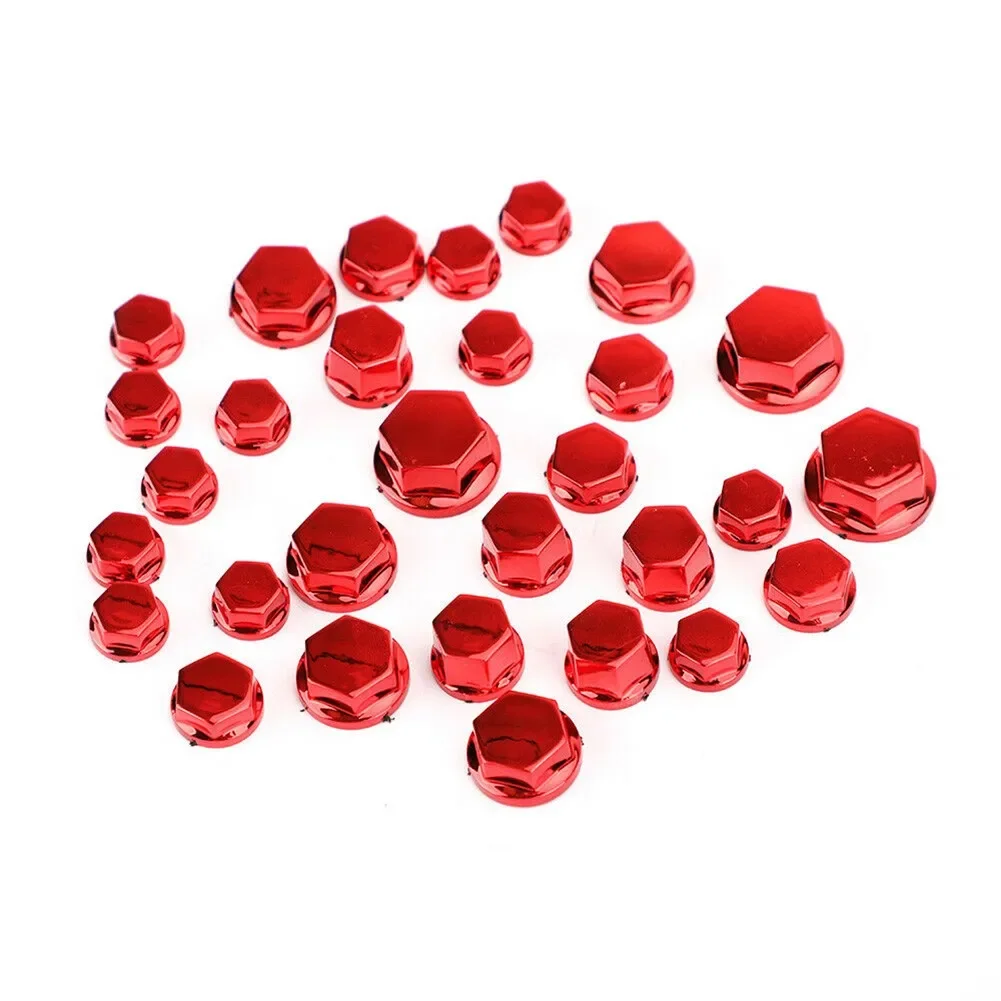 30PCS Red Motorcycle Hexagon Socket Screw Covers Protector Trim Cap Electroplated High Quality Motorcycle Accessories