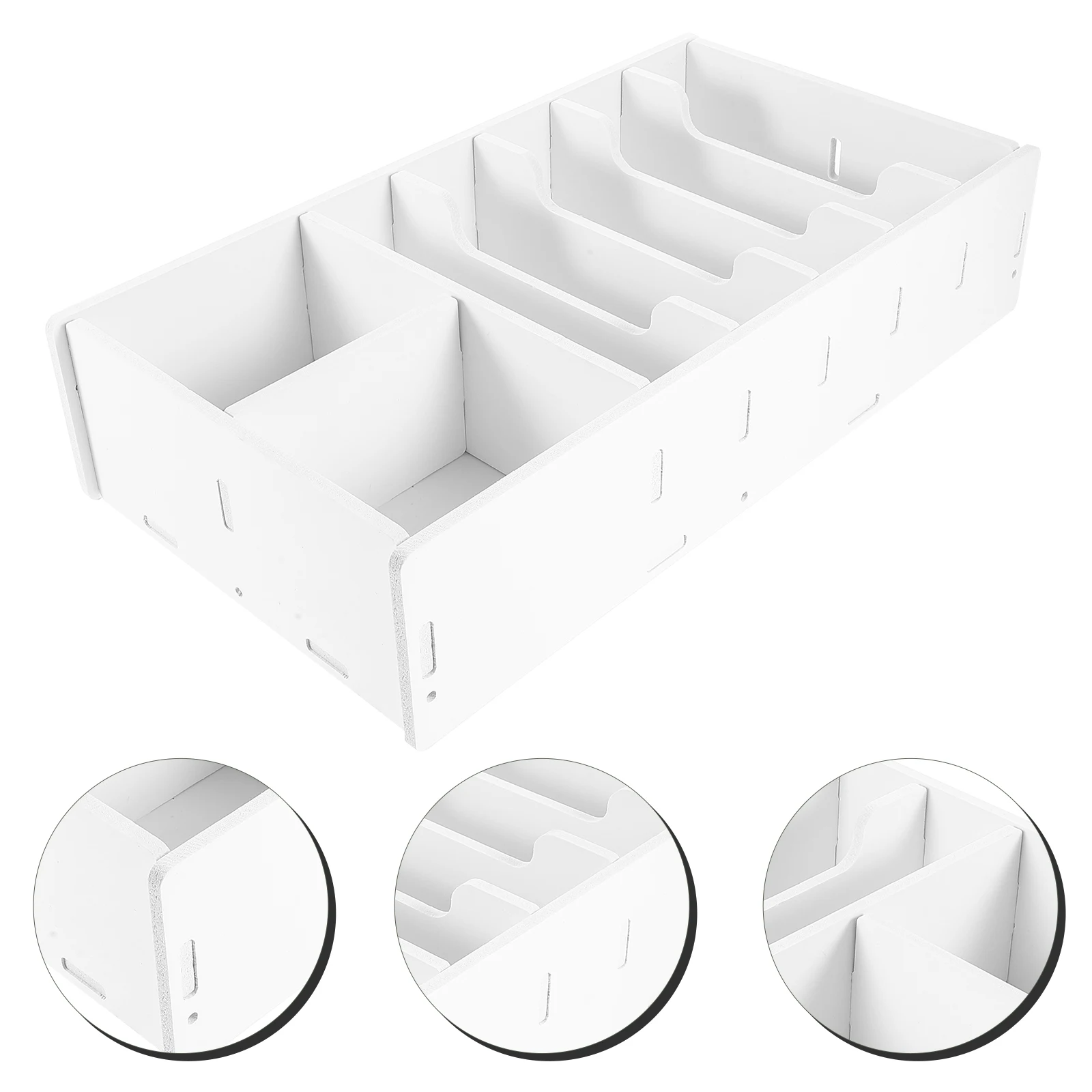Large 7 Compartments Coin ganizer Box for Bills Receipts Coins Storage Material Desktop File ganizer Money Storage Box