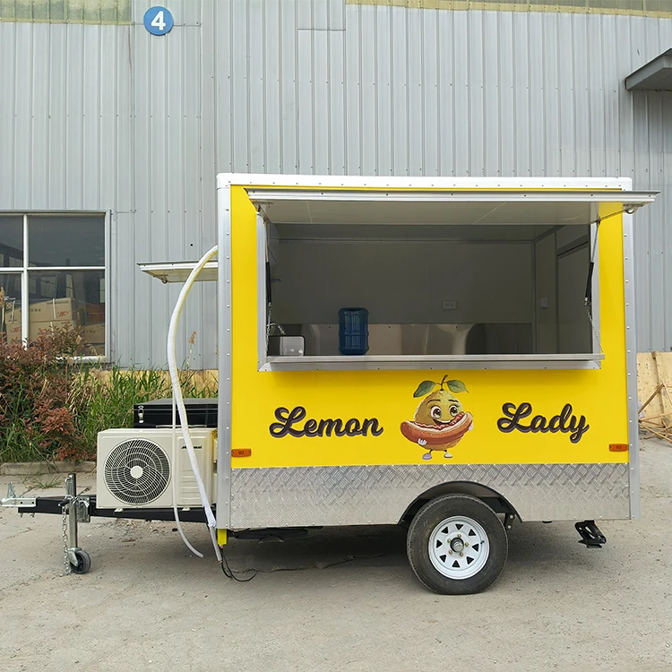 

2025 Newest Customized Yellow Color Square Food Trailer Outdoor Mobile Food Truck