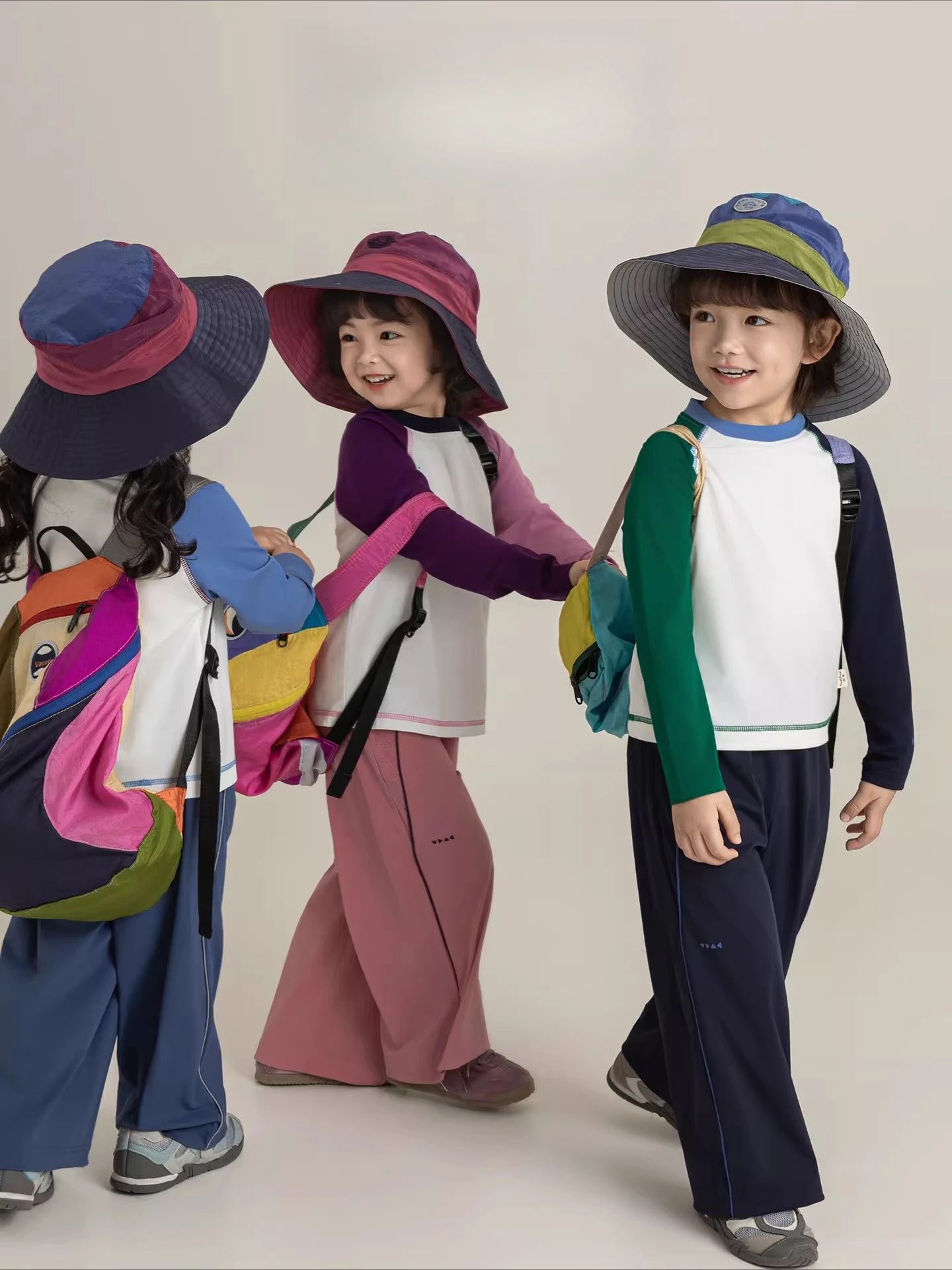 Girls' 2026 Spring New Long Sleeve Round Neck Contrast T-shirt Casual Versatile Children's Top
