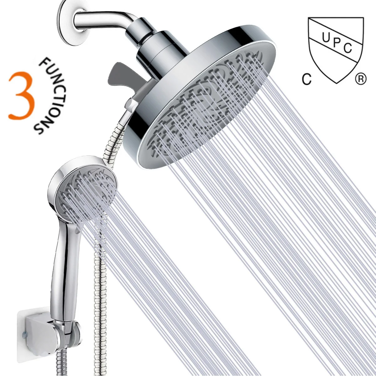 North American Three-function CUPC Pressurized  with Tee Water Separator Round  Head Top Spray Shower