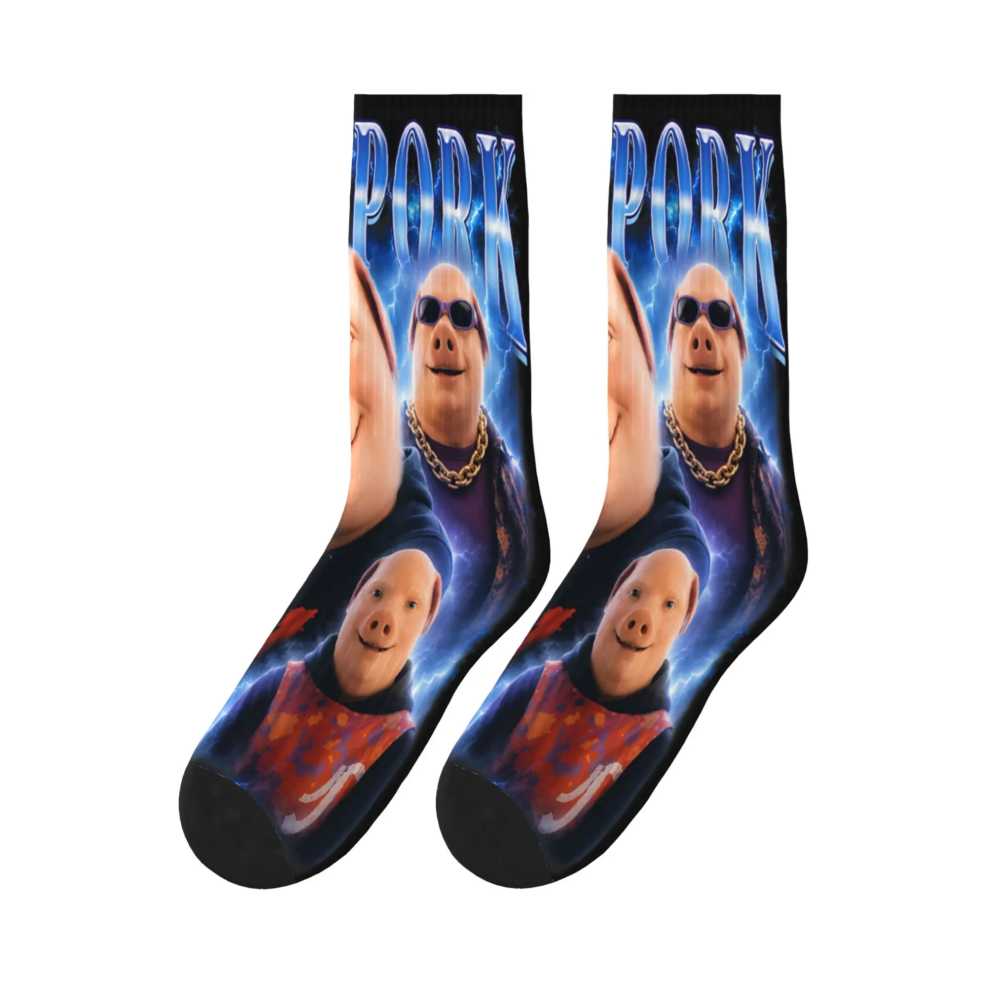 Funny John Pork Meme Vintage John Pork Bootleg Stockings Men's Socks Warm Soft Retro Socks Spring Cycling Anti Design Socks