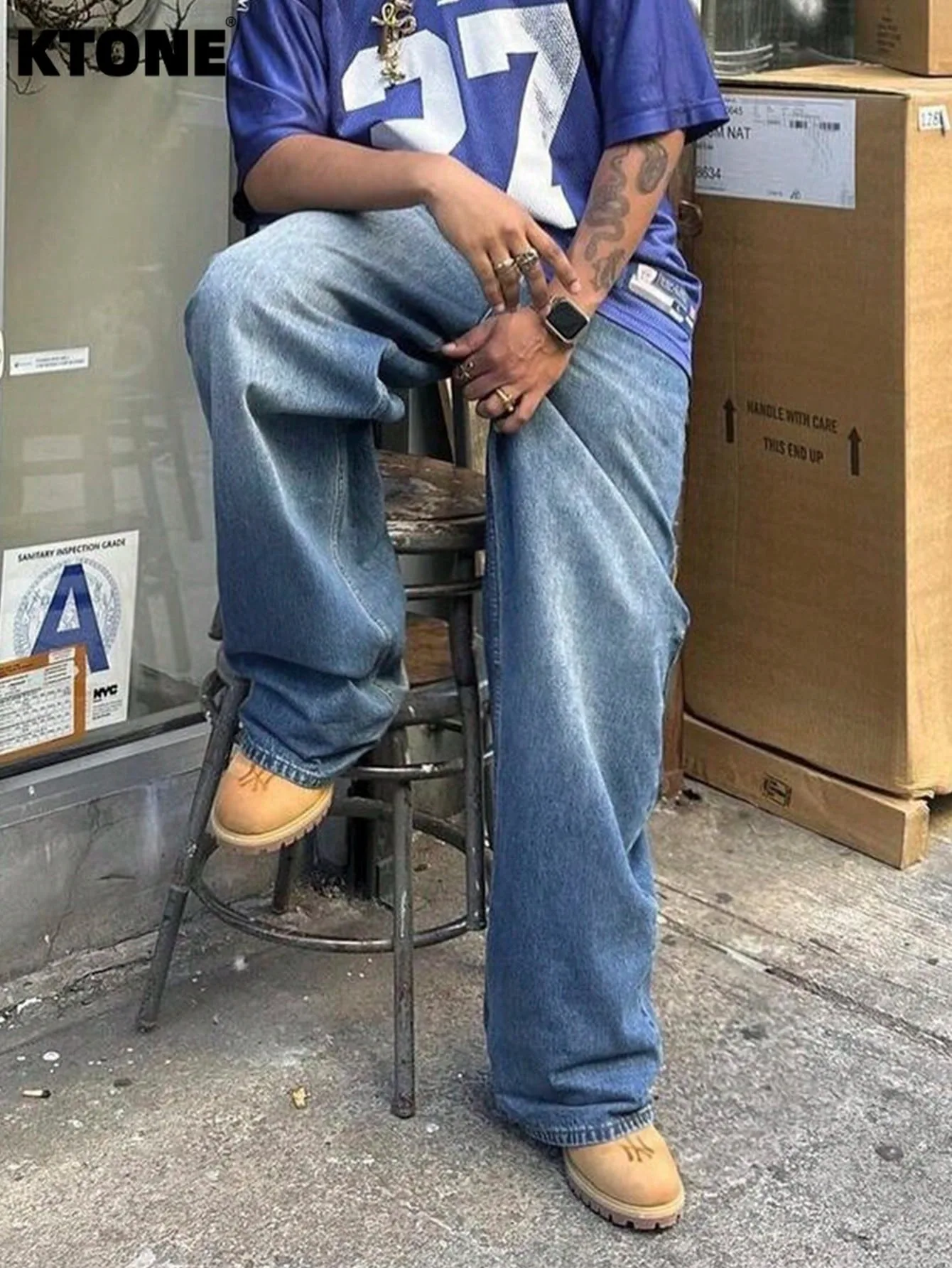 

Retro Y2K Men's Original Slim Jeans Pants Drip Fashion Casual Denim Trousers No accessories or belts included